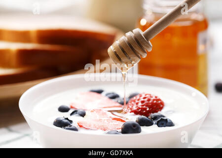 Cow and honey milk Stock Photo