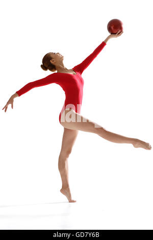 Female gymnastics athlete Stock Photo