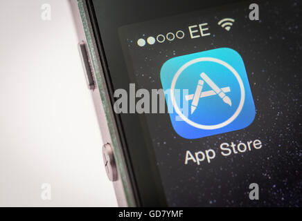 Apple App Store App on an iPhone smart phone Stock Photo