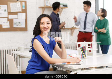 Business woman working in a studio Stock Photo