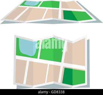 Map icon flat style Stock Vector