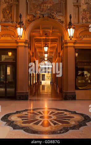 19th century decorated public hallway in Bologna. Stock Photo