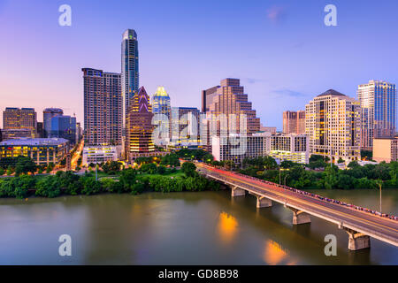 Austin, Texas, USA downtown skyline on the Colorado River. Stock Photo