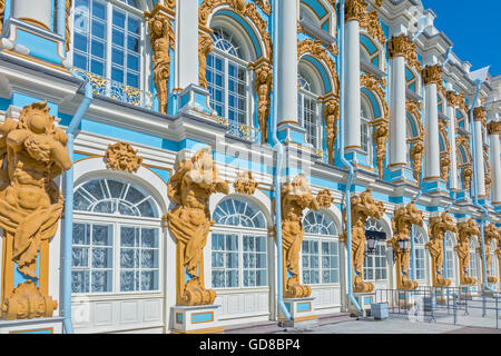 South Facade The Catherine Palace Pushkin Saint Petersburg Russia Stock Photo