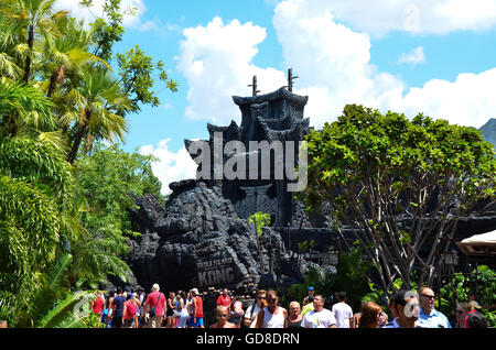 Entrance to New Ride Skull Island Reign Of Kong At Islands Of Adventure, Universal Resort Orlando, Florida Stock Photo
