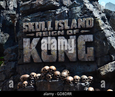 Entrance to New Ride Skull Island Reign Of Kong At Islands Of Adventure, Universal Resort Orlando, Florida Stock Photo