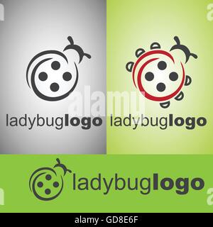 lady bug logo concepts designed in a simple way so it can be use for multiple proposes like logo ,marks ,symbols or icons. Stock Vector