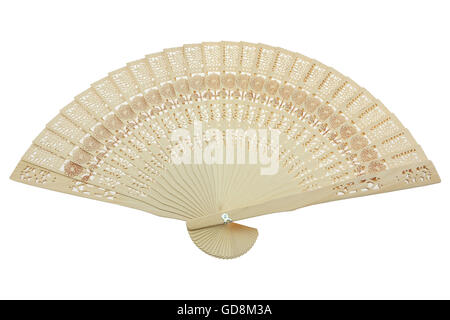 Hand fan isolated on white background Stock Photo