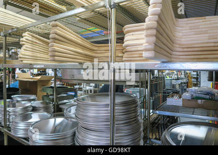 Pizza Cooking Equipment Aisle, Bari Restaurant & Pizzeria Equipment Corporation, NYC, USA Stock Photo