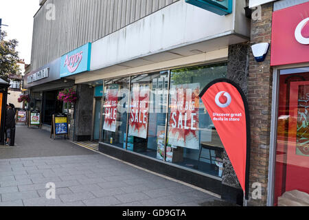 Window advertising a sale in an Argos retail outlet in Brentwood Essex Stock Photo