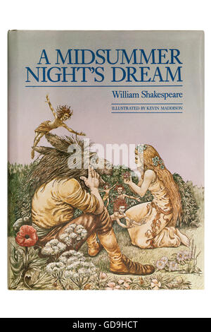 A Midsummer Night's Dream book written by William Shakespeare on a white background Stock Photo
