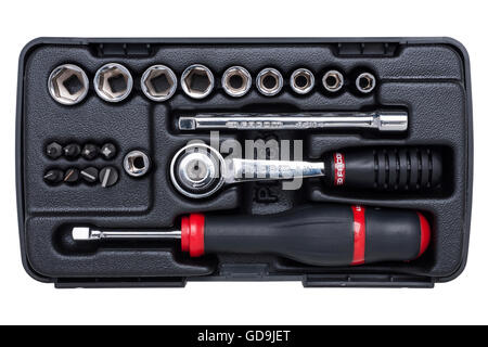 A high quality Facom socket set on a white background Stock Photo