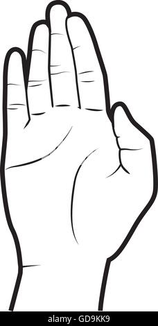 Hand symbolizing gesture, isolated flat icon. Stock Vector