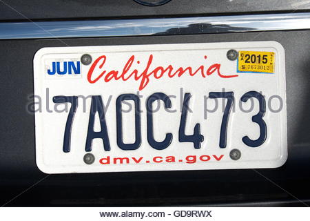 California License Plate, USA Stock Photo, Royalty Free Image: 77935597 ...