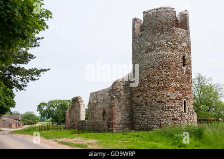 The ruined church of St Mary, once part of the lost village of Appleton between West Newton and Sandringham in West Norfolk. Stock Photo