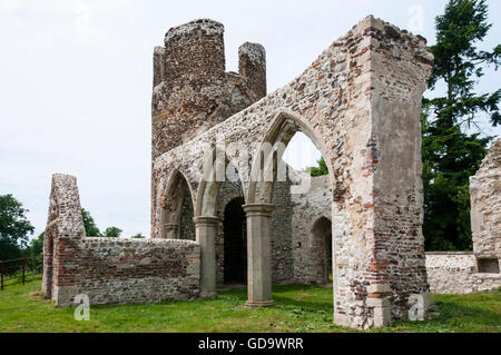 The ruined church of St Mary, once part of the lost village of Appleton between West Newton and Sandringham in West Norfolk. Stock Photo