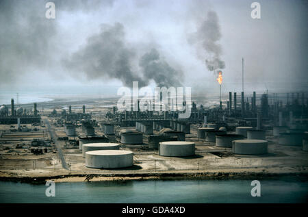 The Aramco Oil Refinery in Dahran, Saudi Arabia. Middle East Stock Photo