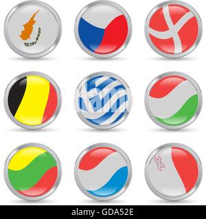 European flags icons Stock Vector