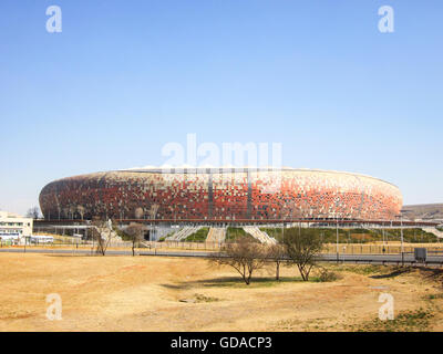 South Africa, Gauteng, Johannesburg, FNB Stadium in Johannesburg, also known as Soccer City, is the largest football stadium in Africa Stock Photo