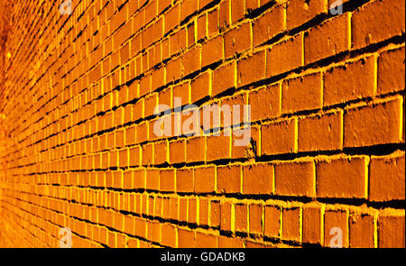 The orange brick texture can be used as a background Stock Photo