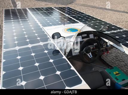 Solar powered prototype car ready Stock Photo