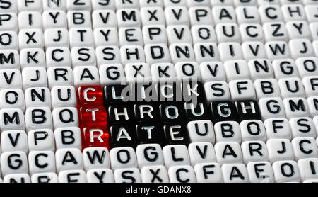 CTR Click Trough Rate  text written  on dices Stock Photo