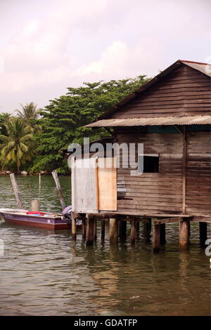 Asien, Suedost, Singapur, Insel, Staat, Stadt, City, Insel, Palau Ubin, Haus, Holzhaus, Alltag, Urspruenglich, Stock Photo