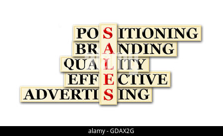 acronym concept of sales and other releated words Stock Photo