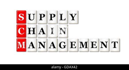 Conceptual SCM Supply Chain Management acronym on white Stock Photo