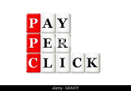 PPC - Pay Per Click acronym on white background Stock Photo