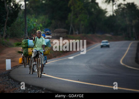 Yongoro, Sierra Leone - May 30, 2013: West Africa, the village of Yongoro in front of Freetown Stock Photo