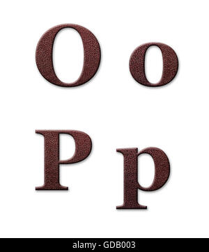 Leather alphabet. Texture is taken  from real photo . Stock Photo