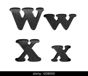 Leather alphabet. Texture is taken  from real photo . Stock Photo