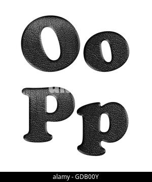Leather alphabet. Texture is taken  from real photo . Stock Photo