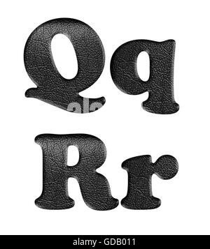 Leather alphabet. Texture is taken  from real photo . Stock Photo
