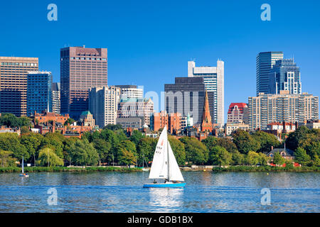 Boston skyline and Charles river Stock Photo