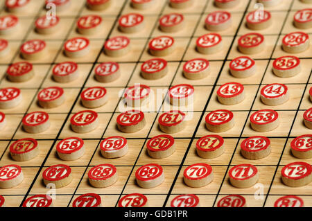 Wooden  numbers in order . Lucky concept Stock Photo