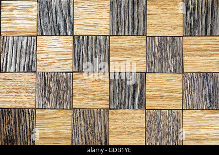 old wooden chess board made from oak tree Stock Photo