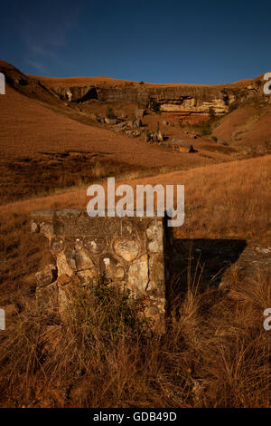 The Sandstone Wall at Giant's Castle in the Drakensberg National Park, South Africa. Stock Photo