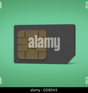 Credit Card Chip or SIM card chip, 3D rendering isolated on white ...