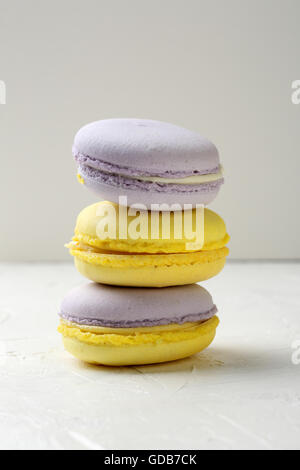 black and white Sweet french macarons Stock Photo - Alamy