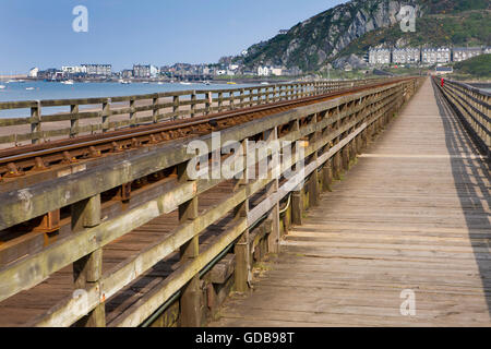 UK, Wales, Gwynedd, Barmouth, from Mawddach Estuary viaduct Stock Photo