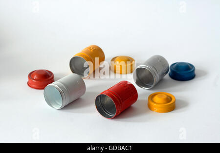 Antiq Tin for Film Kodak 35 mm. Metal. Colorful. Colors. Stock Photo
