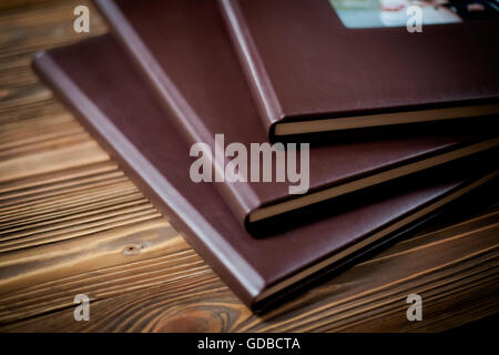 Opened book - photoalbum closeup Stock Photo