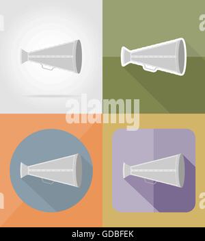 old megaphone flat icons vector illustration isolated on background Stock Vector