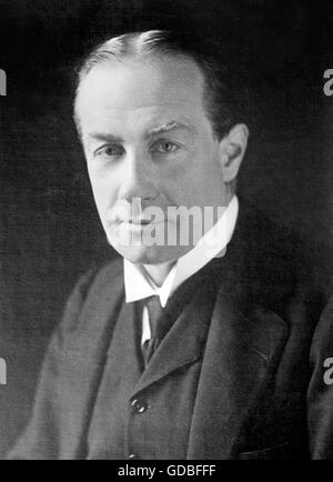 Stanley Baldwin. Portrait of Stanley Baldwin, 1st Earl Baldwin of Bewdley (1867-1947), a British Conservative politician who served as Prime Minister three times. Photo from Bain News Service Stock Photo