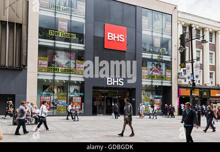 British Home Stores shop front on Northumberland Street, Newcastle upon Tyne, UK, with store closing signs. Stock Photo