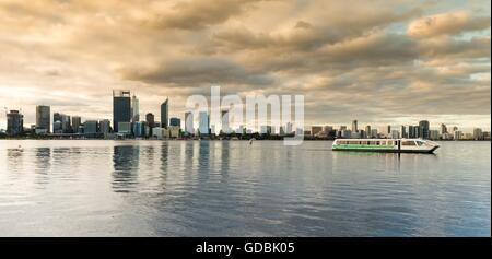 Perth, capital of Western Australia, where the Swan River meets the southwest coast. Stock Photo