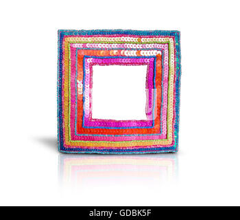 An empty artisan photo frame in isolated background. Stock Photo