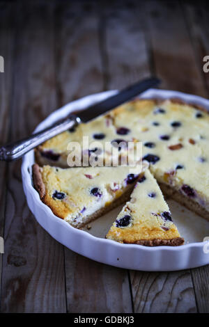 Blueberry lemon tart Stock Photo